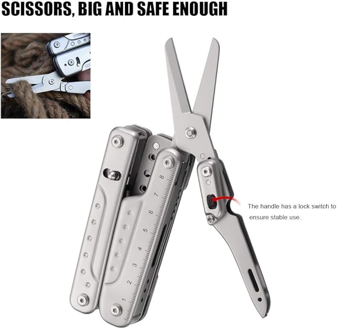 ROXON S802 16 in 1 Multitool Phantom Updated Version Multi Tool Pliers and scissors with Replaceable Knife and Wire Cutte (S802S)