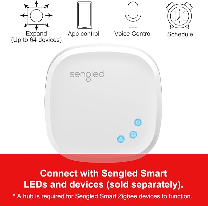Sengled Use Products, Compatible with Alexa and Google Assistant, Homekit, Siri, Smart Hub, 1 Pack, White
