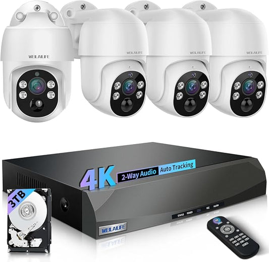 【90-Day Storage】 Wired Security Camera System,Outdoor POE Security Cameras, IP Camera System,Home Video Surveillance DVR Kits