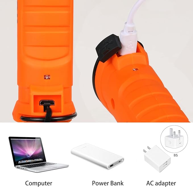 LED Rechargeable Work Lights, Flashlight Hand Tools Mens Dad Birthday Gift Magnetic Worklight,360°Rotate 5 Modes Portable Inspection Torch for Mechanics,Automotive,Camping,Emergency (2 Pack)