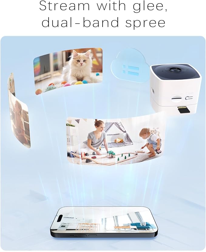 blurams 2.4G/5G Cameras for Home Security, 2K Pet Camera Indoor with Phone App, Foldable Security Camera w/Motion Detection, 2-Way Talk, IR Night Vision