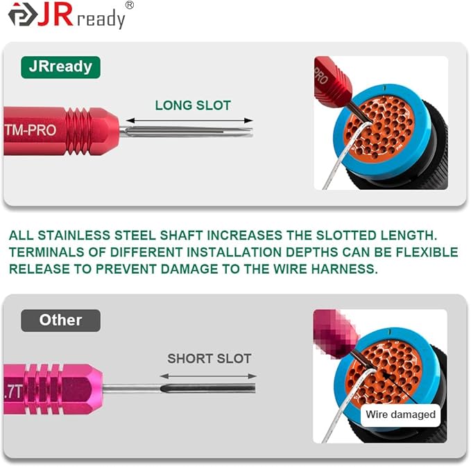JRready 25Pcs ST2173 Deutsch Connectors Tool Kit, ACT-HDT Crimp Tool for Deutsch Size 12#16#20# Solid Contact Connectors with Deutsch Pin Removal Tools Kit for 4#8#12#16#20# Contacts