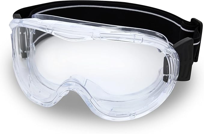 DEX FIT Protective Safety Goggles SG220A; OTG Over Glasses Fit, Anti Fog & Scratch, Z87 Eye Protection for Lab, Science, and Chemistry Work, Indirectly Vented, Adjustable for Women and Men