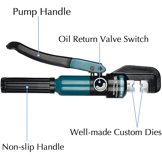 DN Mate Hydraulic Crimping Tool/Hydraulic Crimper for Stainless Steel Cable Railing Hardware, Battery Cable Crimping Tool for Size 1/8", 5/32" to 3/16" DC02