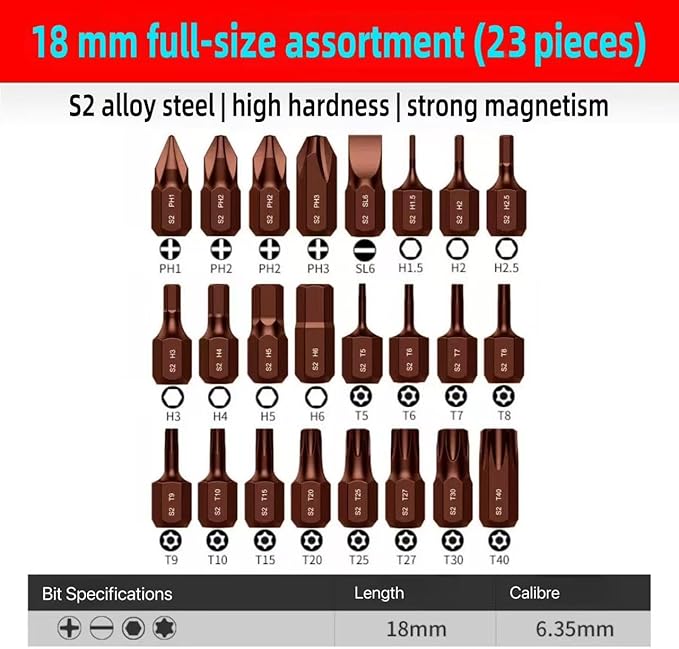 33 in 1 Right angle screwdriver 18mm/0.7″ Shortest magnetic screwdriver bit (S2 alloy steel) 90 Degree Offset mini ratchet screwdriver set Dedicated to small spaces Home&Outdoor Portable Tools