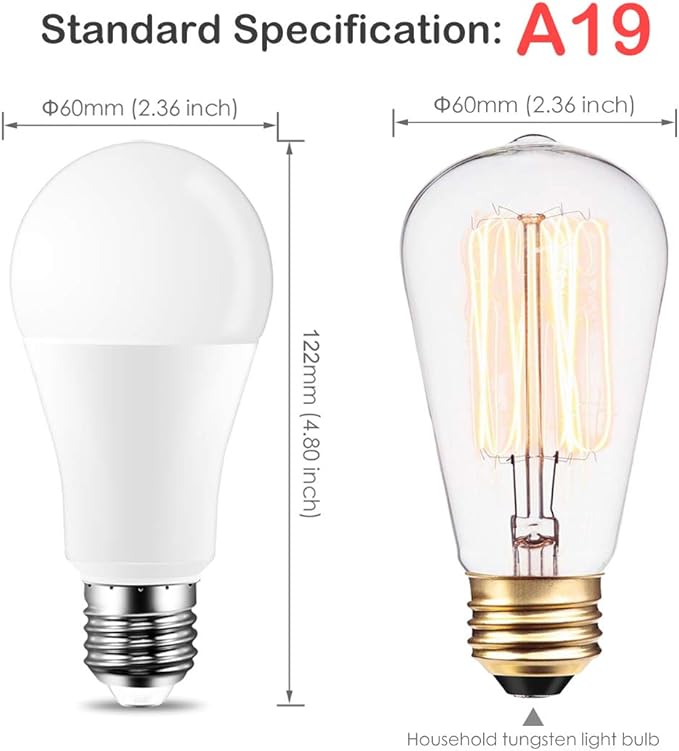 LED Light Bulbs 70W Equivalent, RGB Color Changing Light Bulb, 2 Moods/Memory/Sync/Dimmable, A19 E26 Screw Base, Timing Remote Control Included (Pack of 4)