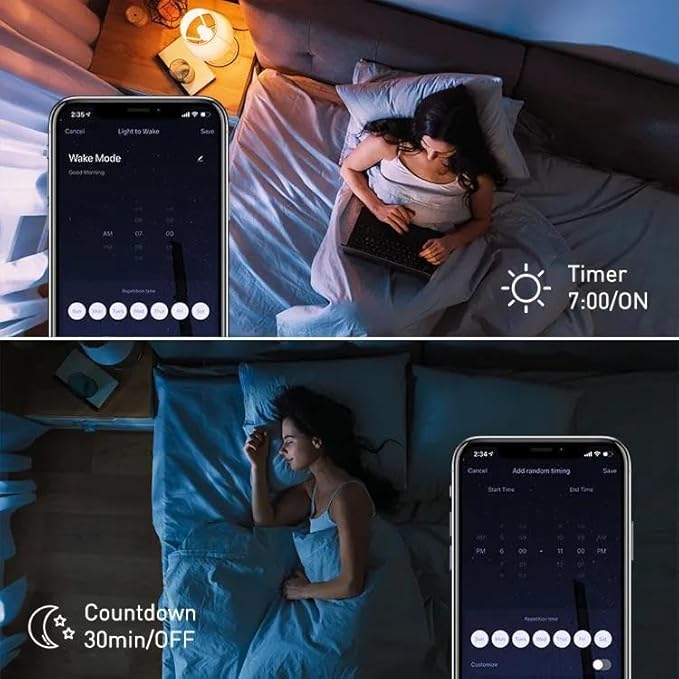 Smart Light Bulbs 6 Pack - WiFi & Bluetooth Color Changing LED Bulbs, 800LM 60W Equivalent, Dimmable Compatible with Alexa & Google Home, 16 Million Colors for Bedroom/Party/Home Decor