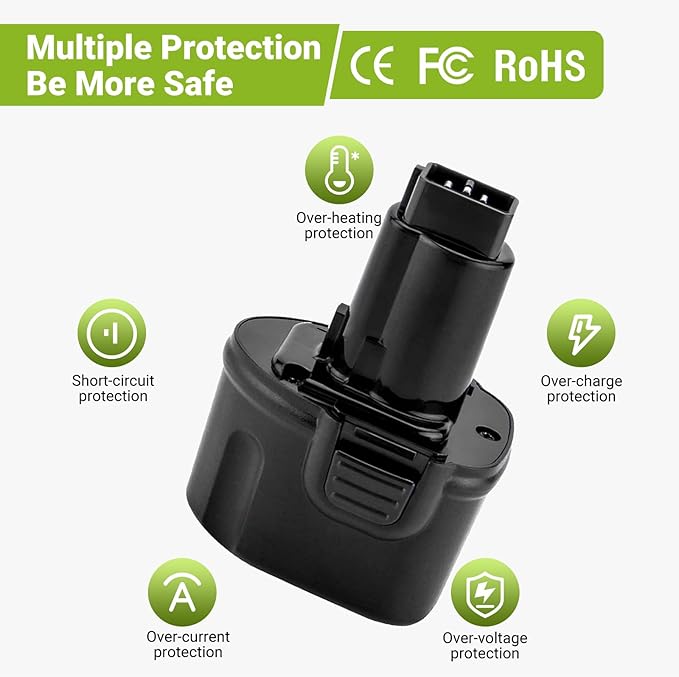4000mAh Replacement for Dewalt 7.2V Battery DW9057 DE9057 DE9085 DW920 DW920K DW920K2 DW920K-2 DW925K DW925K2 DW925K-2 DW968K Ni-MH Battery