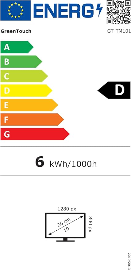 GreenTouch 10.1 Inch Desktop Wall Mountable Multi PCAP Touch Screen Monitor - HDMI/VGA/DVI Input,1280 * 800 Resolution Display