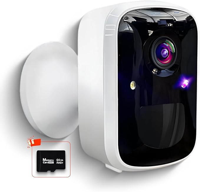Wireless Security Cameras, 3MP WiFi Battery Powered Camera for Home Security with AI Motion Detection, 2-Way Talk, Spotlight, Siren, IP65, Cloud/Up to 256G SD Storage(64G SD Card Included)