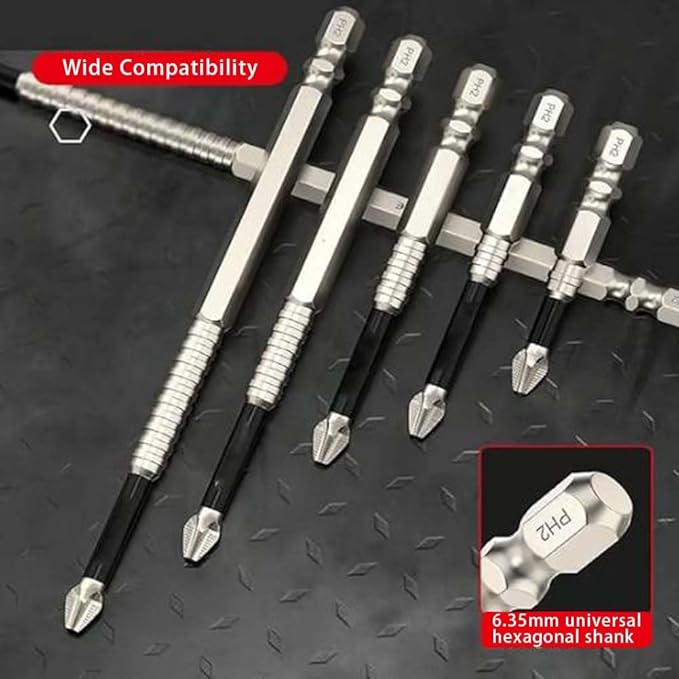 High Magnetic Screwdriver Drill Bit Set, High Magnetic Drill Bit Set,Strong Magnetic Durability Screwdriver Drill Bit Set, Universal Anti-Slip Magnetic Electric Screwdriver Set, Magnetic bit(6PCS)