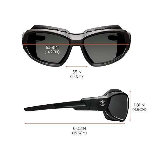 Ergodyne Skullerz Loki Convertible Anti Scratch Safety Spoggles Glasses-Includes Gasket and Strap to Convert to Goggle, Anti Fog