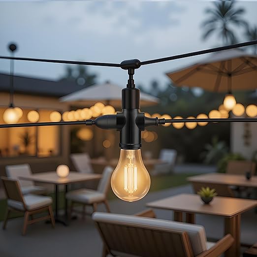 Onite Light Socket Outlet Adapter, Update to 3 Prong Plugs for Outdoor/Indoor with Waterproof and Dustproof Cover, (Black, 2-Pack)