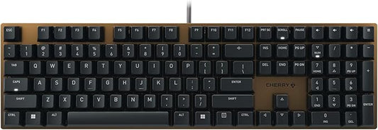 Cherry KC 200 MX Mechanical Office Keyboard with New MX2A switches. Modern Design with Metal Plate Frame. (Bronze W/MX2A Silent Red Switch)
