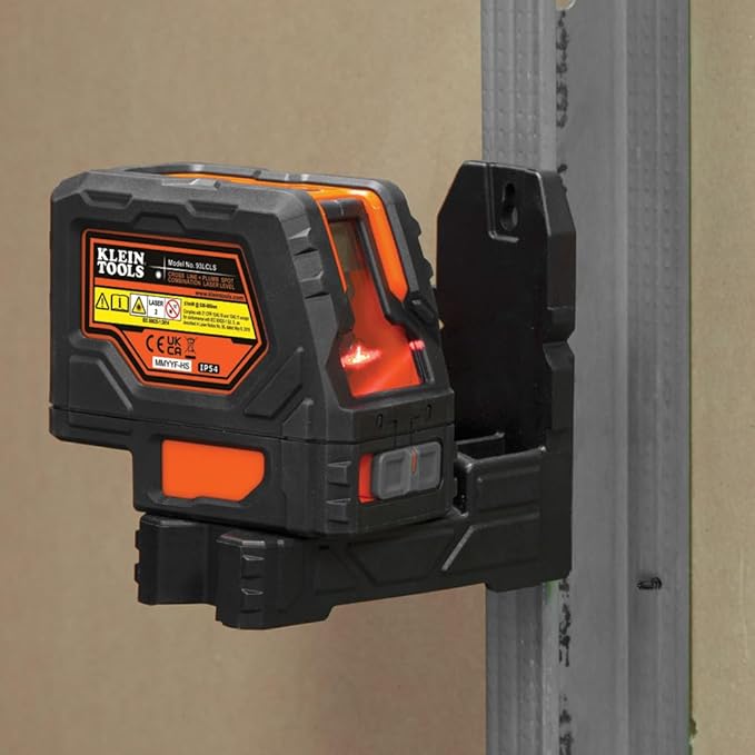 Klein Tools 93LCLS Self-Leveling Laser Level with Bright Red Cross Lines and Plumb Spot, Magnetic and Ceiling Clamp Mounting
