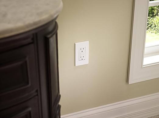 Leviton AFCI Outlet, 15 Amp, Self Test, Tamper-Resistant with LED Indicator Light, Protection from Electrical Fires, AFTR1-W, White