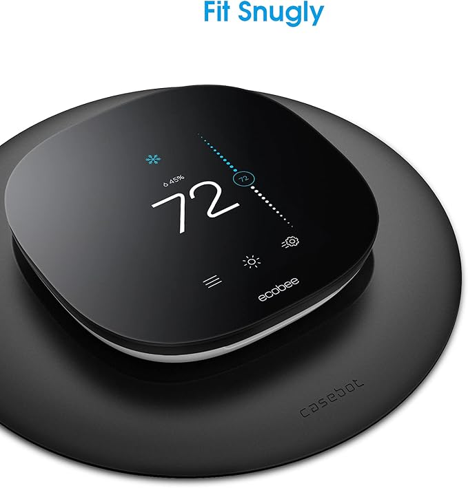 CaseBot Wall Plate for Ecobee3 Lite / Ecobee3 SmartThermostat, Practical Trim Kit, Easy Installation, Durable Polycarbonate Material, Stylish Design (Matte Black)