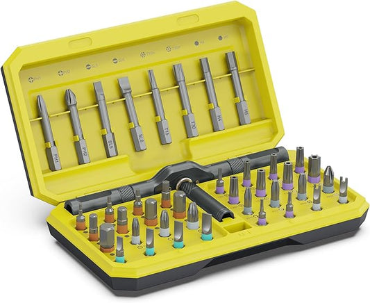 ORIA 42 in 1 Ratchet Screwdriver Set, Magnetic DIY Repair Tool Kit with Detachable Ratchet Handle, Portable Precision Screwdriver Kit with Storage Case, for Furniture, Bicycle, Computer