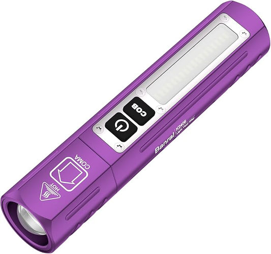 Rechargeable Tactical Flashlights High Lumens - Super Bright Small Powerful LED Magnetic USB C Flashlight, 8 Modes, Dual Button Waterproof Pocket Flash Light for Emergency, Car (1, Purple)