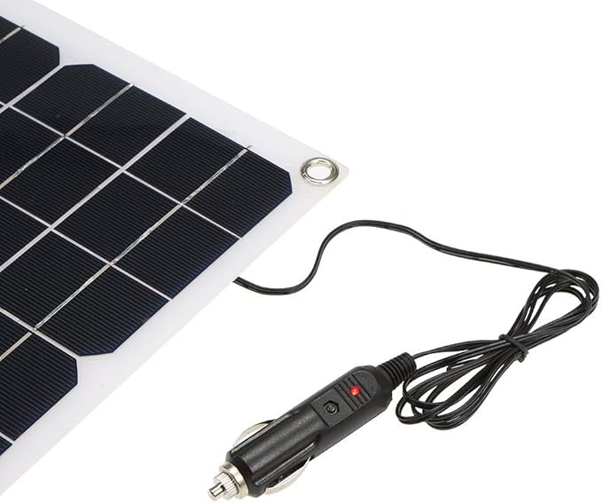 Lixada Solar Panel Charger USB Port Portable High Power Monocrystalline Solar Panel Phone USB Devices Charger & Car Battery Charging Clip Line for Cell Phone Camping RV Boat Marine - 20Watt