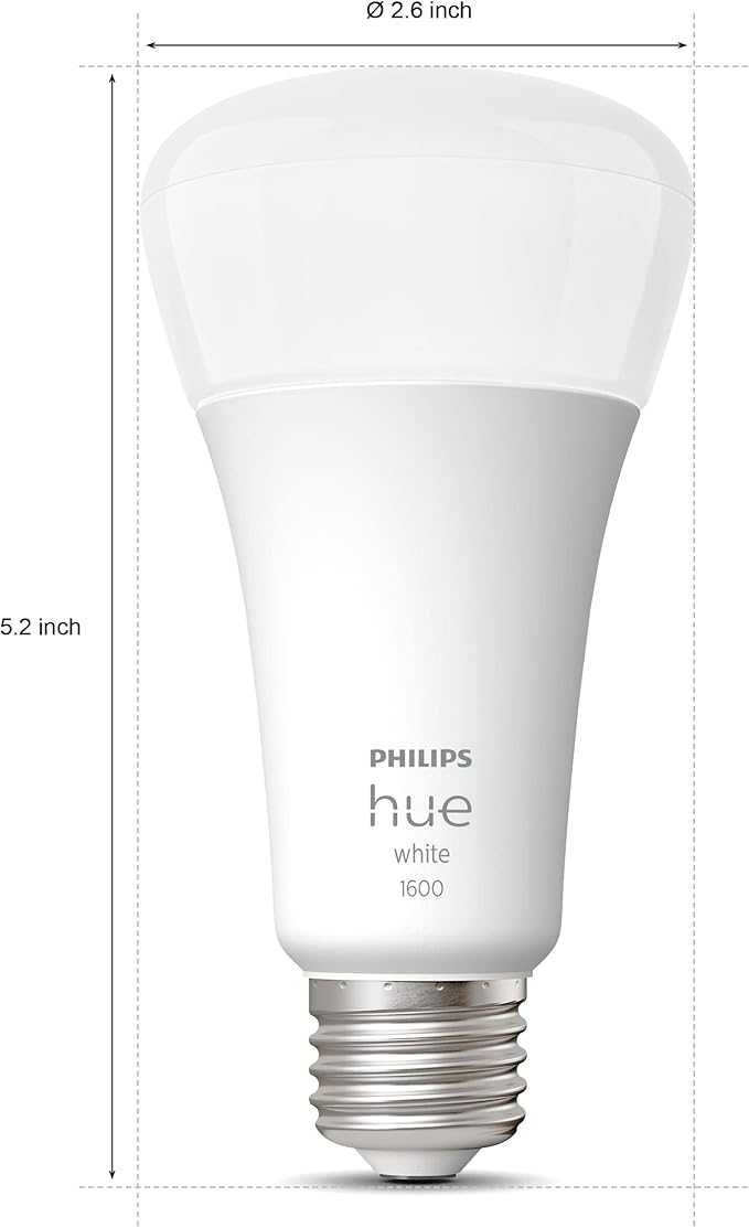 Philips Hue Smart 100W A21 LED Bulb - Soft Warm White Light - 1 Pack - 160LM - E26 - Indoor - Control with Hue App - Works with Alexa, Google Assistant and Apple Homekit