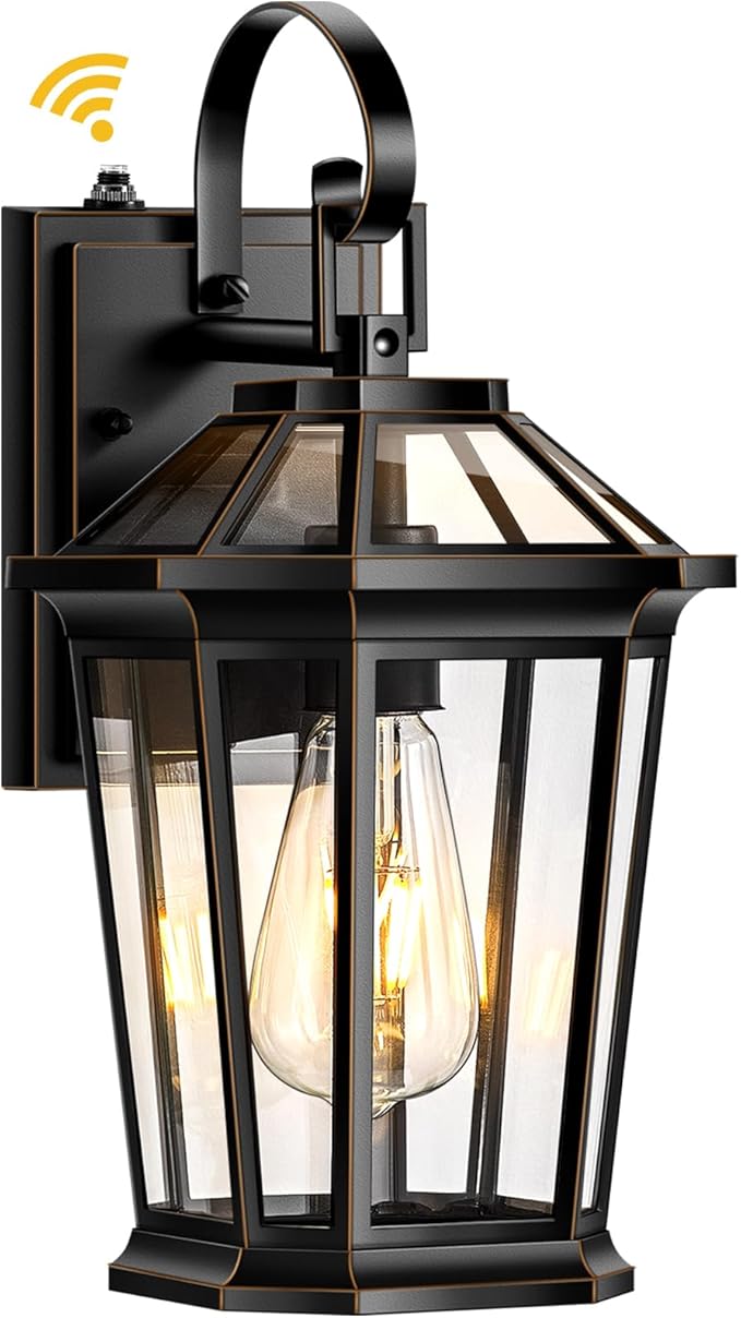 VIANIS Dusk to Dawn Outdoor Wall Lighting, Black Waterproof Exterior Lighting Fixtures for House, 100% Anti-Rust Aluminum Modern Outside Coach Light Fixture Wall Mount for Porch, Garage, Front Door