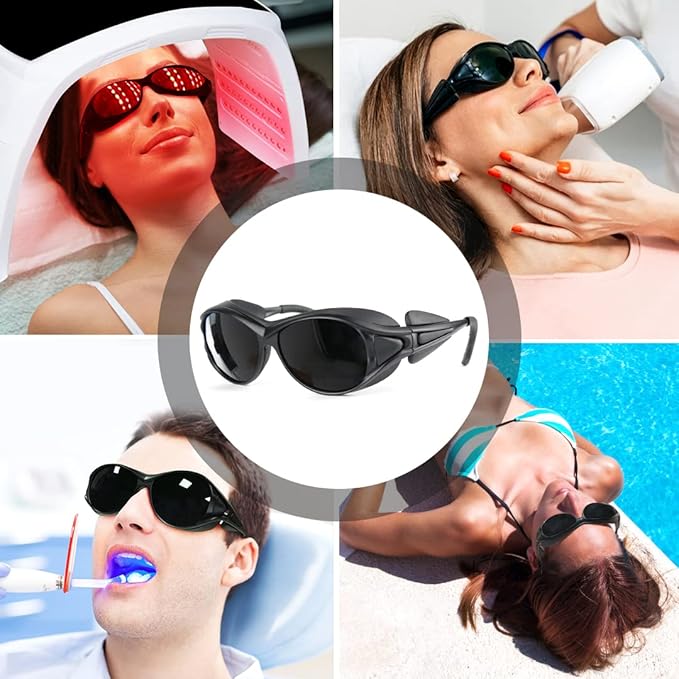 Red Light Therapy Glasses, Eyes Protection for Tanning Goggles, IPL Laser Safety Glasses 200-2000nm, Eye Protection for Red Light Therapy.