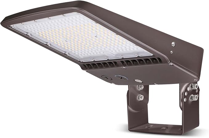 150W LED Parking Lot Light, 5700K 21000LM LED Shoebox Area Light [600W MH/HPS Equiv.], 0-10V Dimmable Outdoor Pole Flood Lights with Yoke Mount, IP65 20KV Surge Protection AC100-277V UL&DLC Listed