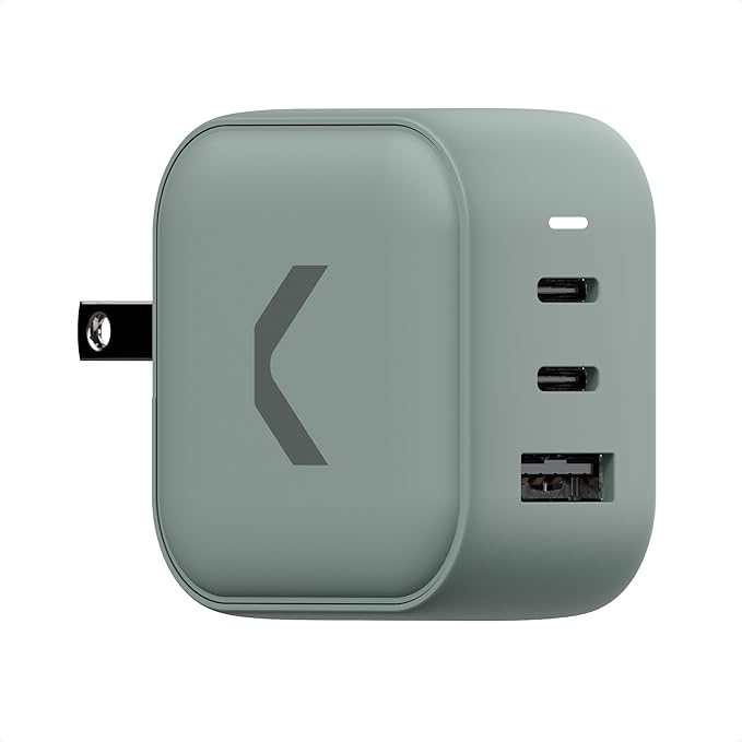 Clemm Core 65W GaN Charger, Dual USB-C & USB-A Fast Charger Block, PPS Power Adapter for MacBook Air, iPhone 16/15/14/13/12/11/X, iPad, Galaxy S24/S23 Ultra, USB-C Laptops & More (Core 65W)