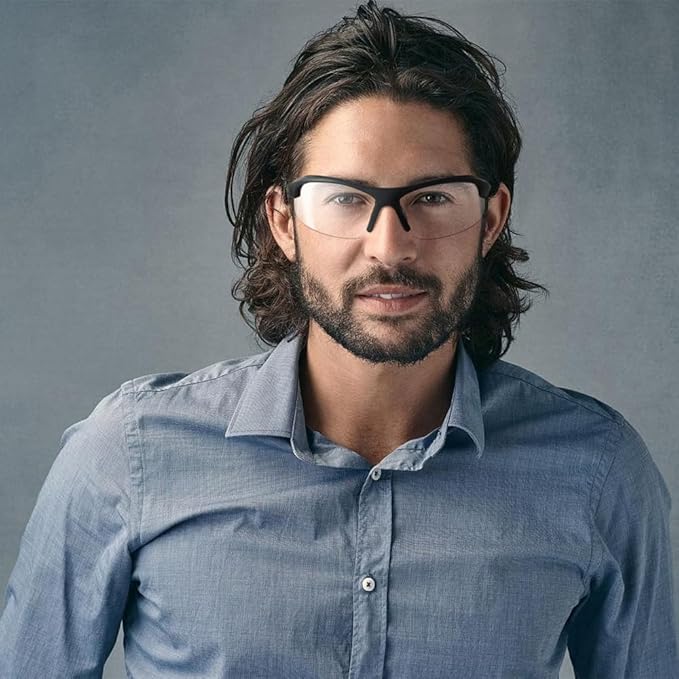 Clear Safety Glasses for Men and Women,Scratch Resistant Safety Goggles,ANSI Z87,100% UV Protection Eyewear,Anti-Fog Eye Protection for Workshop Shooting,Mowing,Sports,Hunting(Purple Clear)