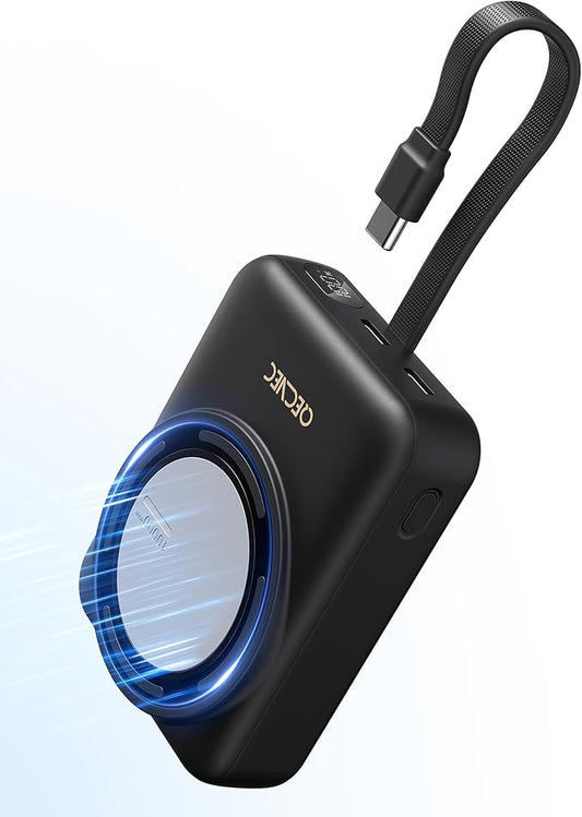 Magnetic Portable Charger 10000mAh, Wireless Mag-Safe Power Bank, 22.5W Fast Charging Power Bank, Compatible with iPhone Series, Android Devices, Compact and Lightweight for Short Travel-Black