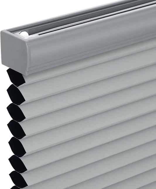 Changshade Cordless Cellular Shades, Blackout Honeycomb Shades for Windows, Pull Down Pleated Blinds, Easy to Install for Indoor Windows and French Doors,40" W x 64" H, Grey
