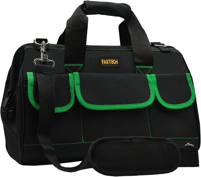 20 Inch Tool Bag With Comfortable Shoulder Straps, Waterproof Wide Mouth Tool Kit, Large Tool Bag Tool Storage Package For Men/Women (20IN Green)