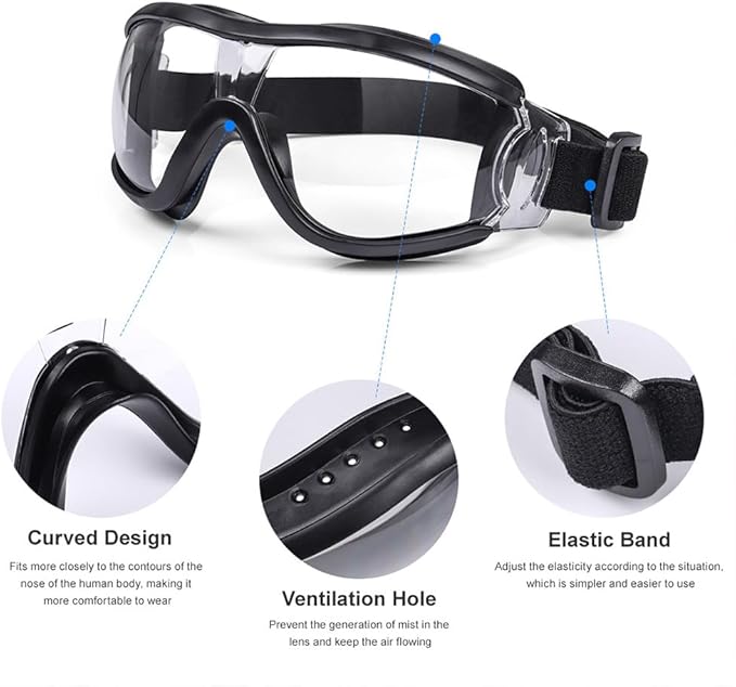 Kids Safety Goggles, Toddler Safety Glasses With UV Anti-Fog,Clear Lens Glasses Cleaning Cloth Included