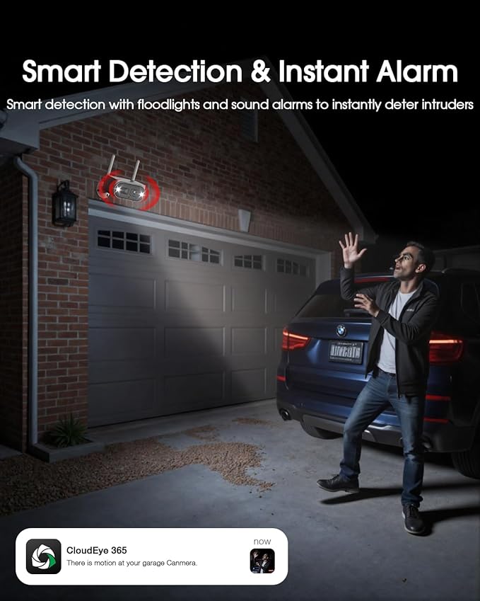 Camcamp Solar Security Cameras Wireless Outdoor, 2K Home Security Camera System, Quick Installation, No Subscription, PIR Smart Detection, 10CH Expandable NVR for Surveillance, 5G & 2.4G WiFi