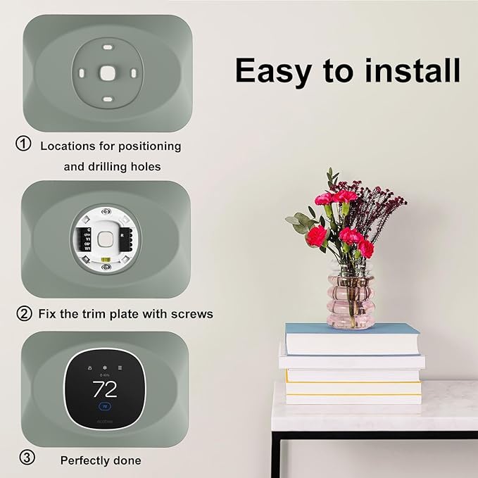 Wall Plate Cover Compatible with New 2025 Ecobee Smart Thermostat Essential, Practical Ecobee Thermostat Trim Kit, Programmable WiFi Thermostat Accessory (1, Acacia Haze)