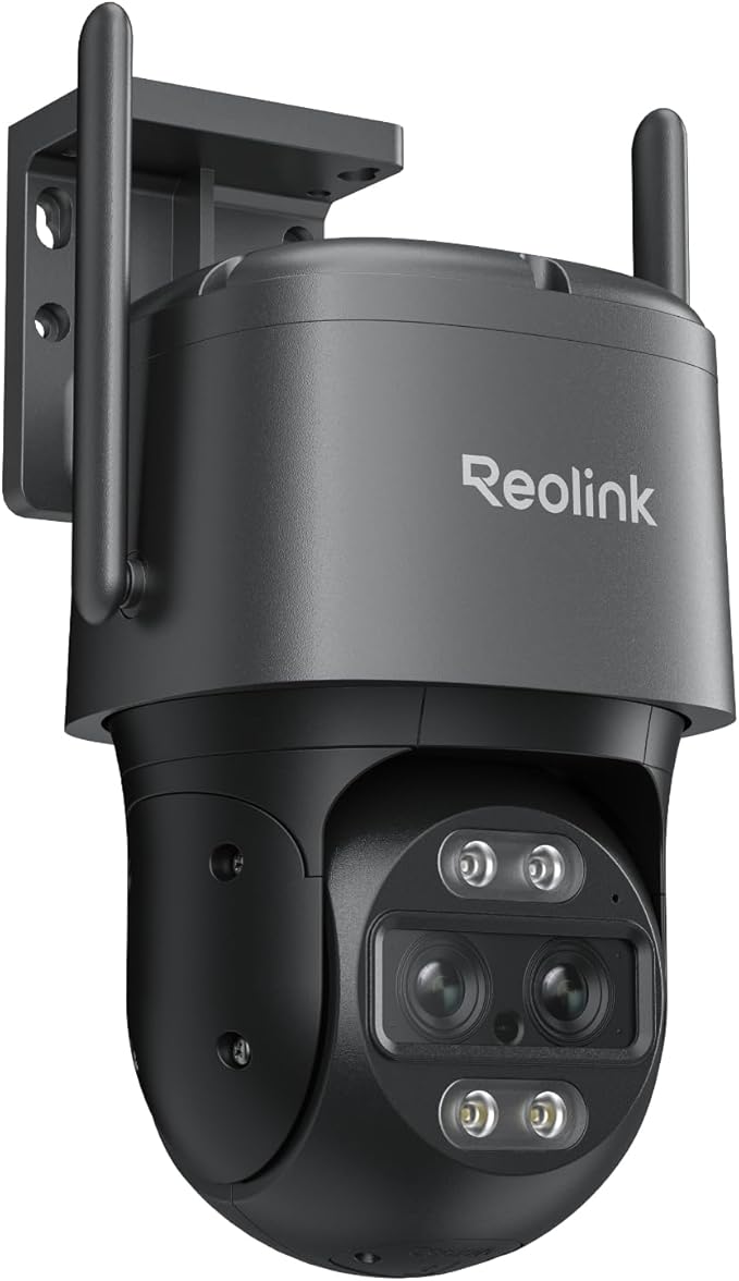 REOLINK 4K Wired WiFi Outdoor Camera, 8MP Dual Lens Security Camera, 360 PTZ Camera Auto Tracking, 2.4/5GHz Wi-Fi Smart Person/Vehicle Detection, 6X Hybrid Zoom, Color Night Vision, TrackMix WiFi