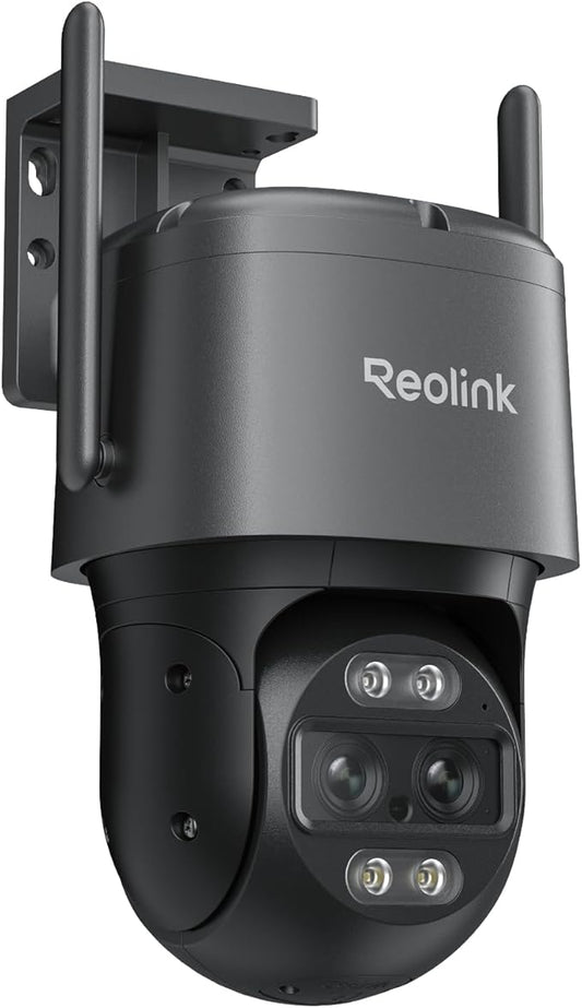 REOLINK 4K Wired WiFi Outdoor Camera, 8MP Dual Lens Security Camera, 360 PTZ Camera Auto Tracking, 2.4/5GHz Wi-Fi Smart Person/Vehicle Detection, 6X Hybrid Zoom, Color Night Vision, TrackMix WiFi
