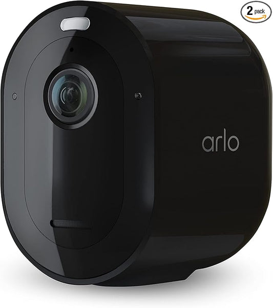 Arlo Pro 5S Spotlight Security Camera 2K HDR | Outdoor | Wireless | Dual-Band Wi-Fi Connects to The Strongest Network | 12X Zoom, 2-Way Audio, Color Night Vision, Live Stream Black (Black, 2 Cameras)