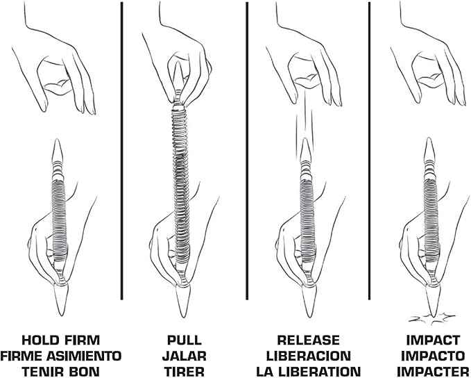 HIT Tools 2-in-1 Spring Loaded Nail Set – Dual Tip 1/32" & 2/32" Hammerless Nail Setter – Lightweight, High-Impact Punch Tool – Made in USA for Trim, Finish, and Woodworking Projects