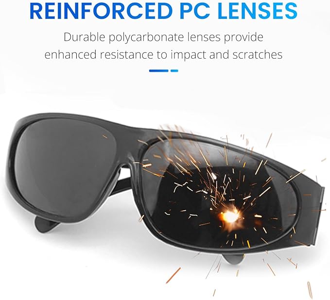 Welding Glasses, Anti-scratch Welding Goggles, Wrap-around Safety Glasses, UV Protection, Welding Glasses for Men Eye Protection