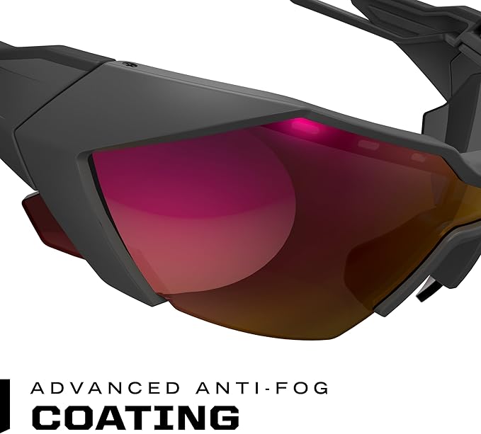 Mechanix Wear: Vision Type-E Safety Glasses with Advanced Anti Fog, Scratch Resistant, Black Half Framed Protective Eyewear, Lightweight, Adjustable Arms and Nose, For Outdoor Use (Fire Mirror Lens)