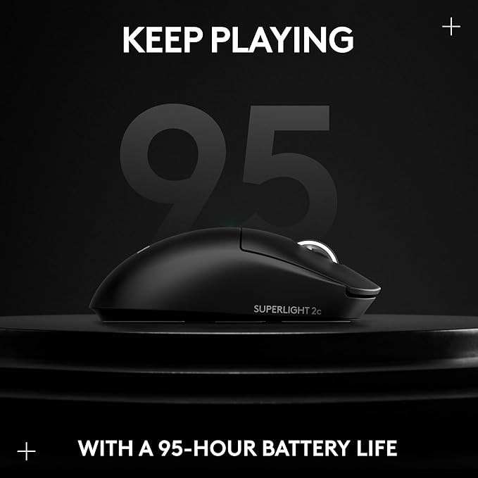 Logitech G PRO X Superlight 2c Wireless Gaming Mouse, 51 g pro-Grade Compact Mouse with 5 programmable Buttons, USB-C Charging, 44K DPI Sensor, up to 8 kHz Polling for PC/Mac - Black