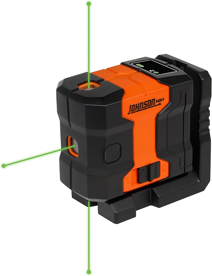Johnson Level & Tool JDT300-GN3D Laser Level, Self-Leveling Kit 3 Dot Laser with GreenBrite® Technology, Magnetic Base, Hard-shell Carry Case, Floor Mount