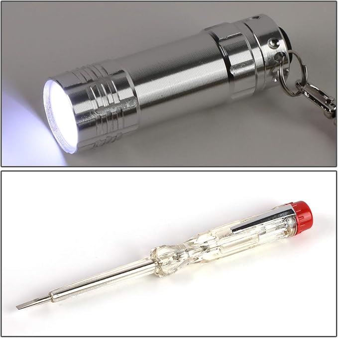 DNA MOTORING 18pcs Mechanic Home Repair Tool Set, Includes Pliers, Wrench, Hex Key, Screwdriver, Scissors, Tape Measurer, Mechanic repair set, w/Carrying Case, Orange/Black, TOOLS-00032