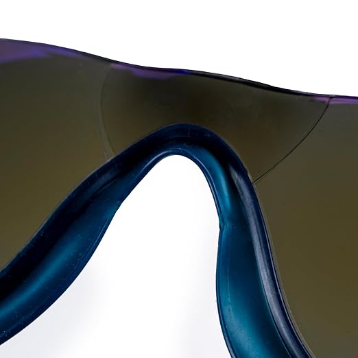 Moldex Adapt Safety Glasses, Anti-Fog, Scratch & UV Resistant, Blue Mirror, Blue Temples; Blue Soft Grip Rails, PPE Work Eyewear Protection Men, Women, Unisex, 12-Pack, 5002M-2