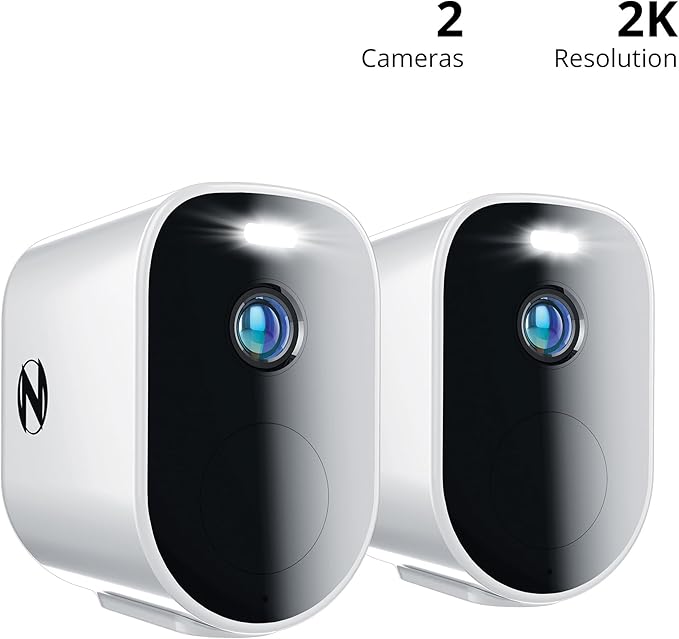 Night Owl Wire Free 2K HD Indoor/Outdoor Deterrence Cameras with 2-Way Audio (2-Pack)