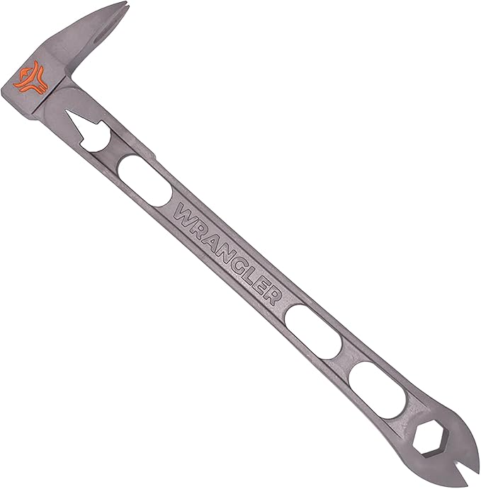 9.5" Titanium Nail Puller Cats Paw Pry Bar - 45% Lighter Than Steel - Side Nail Puller - 13mm Bolt Remover - Tools for Home Improvement, Construction & Demolition