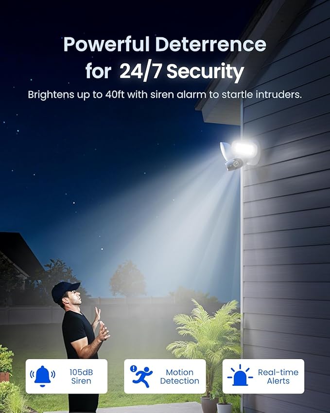 REOLINK Elite Floodlight WiFi, 4K 8MP 180° Panoramic Wired Floodlight Camera, Adjustable 3000 Lumens, Local AI Video Search, Perimeter Detection, Dual-Band Wi-Fi 6, 24/7 Recording, No Monthly Fees