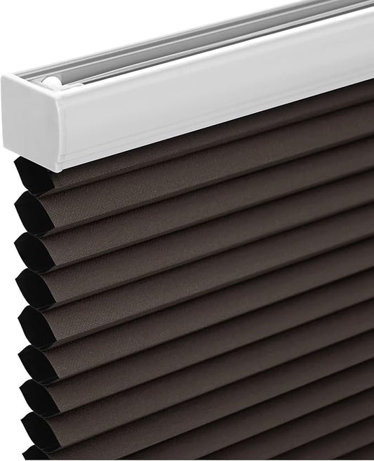 Changshade Cordless Cellular Shades, Blackout Honeycomb Shades for Windows, Pull Down Pleated Blinds, Easy to Install for Indoor Windows and French Doors,25" W x 36" H, Taupe